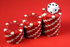 Chips And Dice Stock Photography