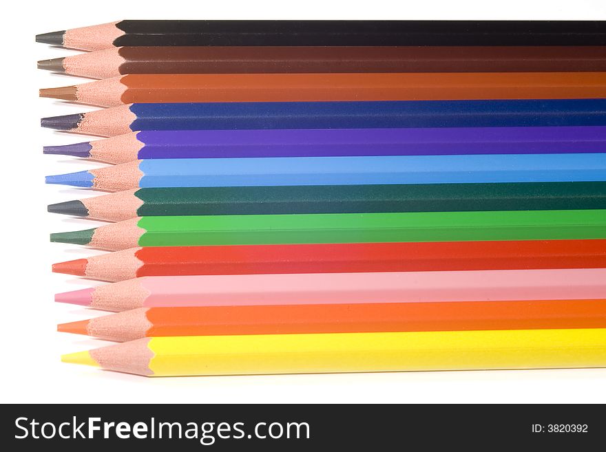 Close-up picture of multicolor pencils