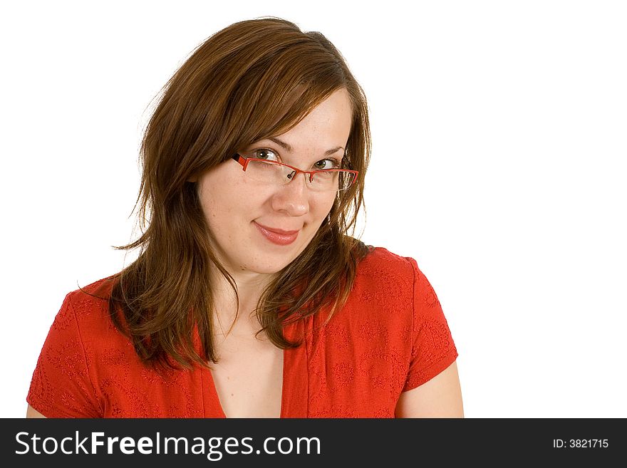 Young Girl With Red Specs, Portrait