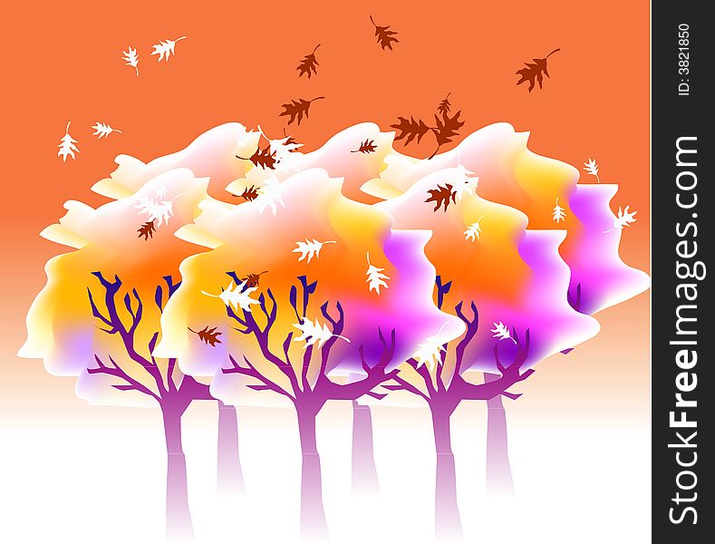 Vector illustration for a scenery in autumn season