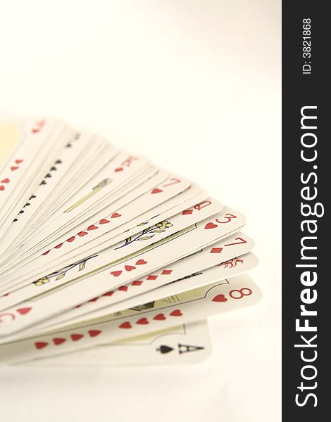 Playing cards on white background