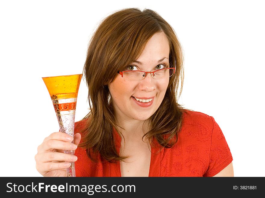 Young girl with champagne flute