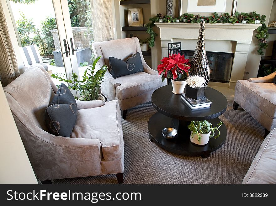 Cozy living room and fireplace. Cozy living room and fireplace.