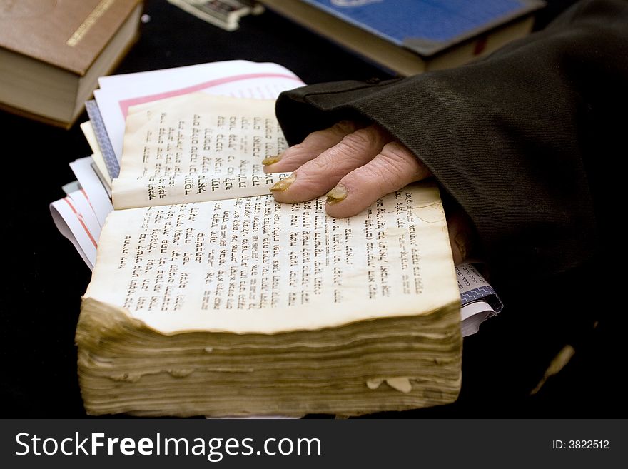 Praying israelite in the western wall. Praying israelite in the western wall