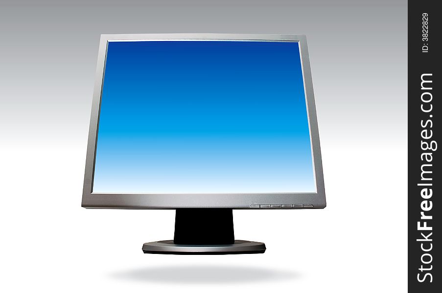 Flat screen pc image on the white background. Flat screen pc image on the white background