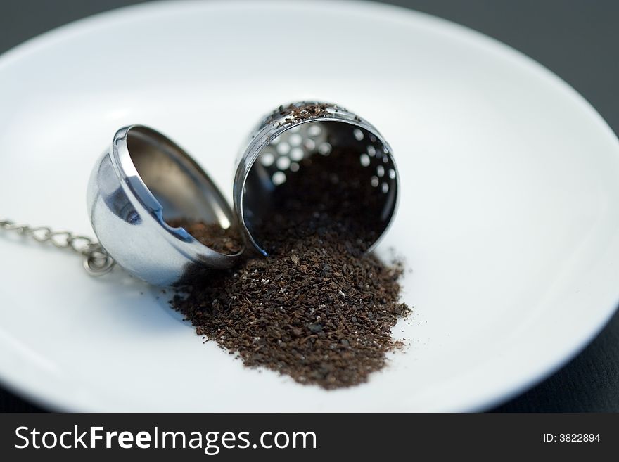 Tea egg and tea on a white plate