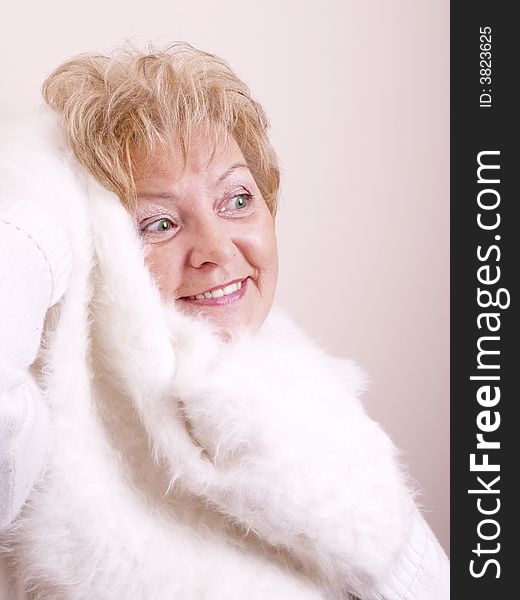 Closeup of mature  blond woman. Closeup of mature  blond woman