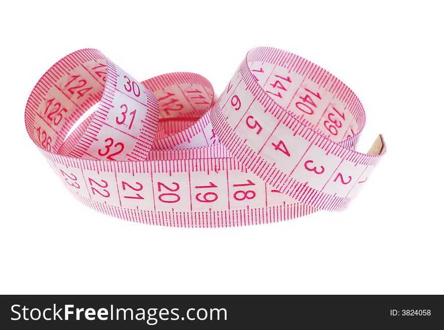 Tape measure on white isolated