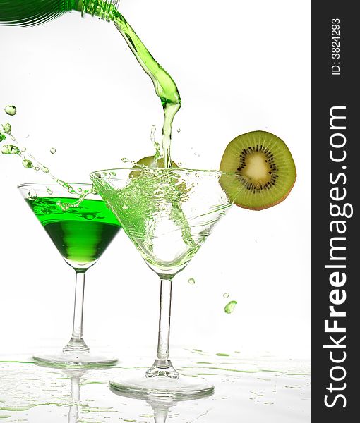 Kiwi a drink on a white background