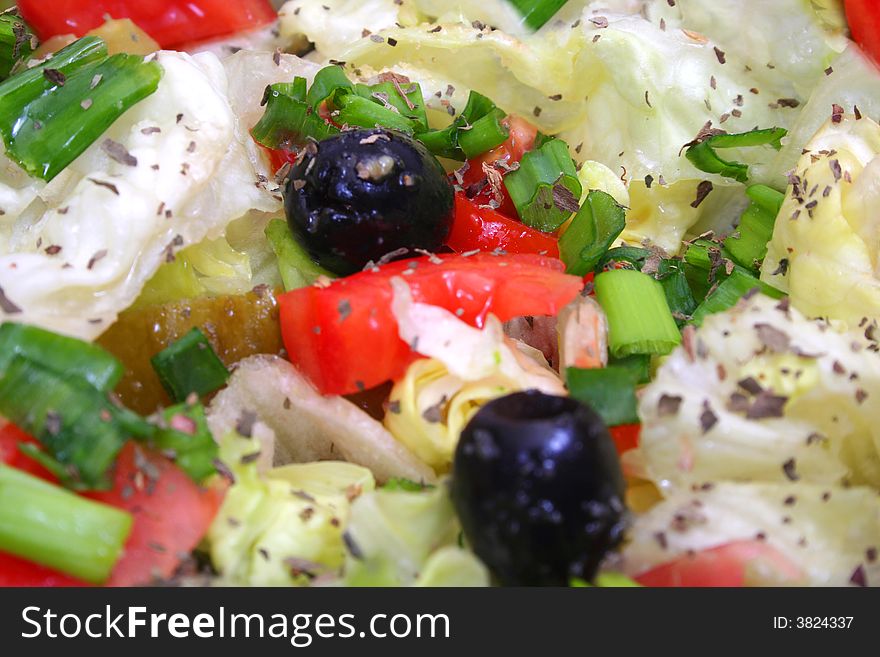 Close-up of a fresh greek salad. Close-up of a fresh greek salad