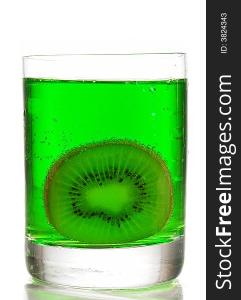 Kiwi a drink on a white background