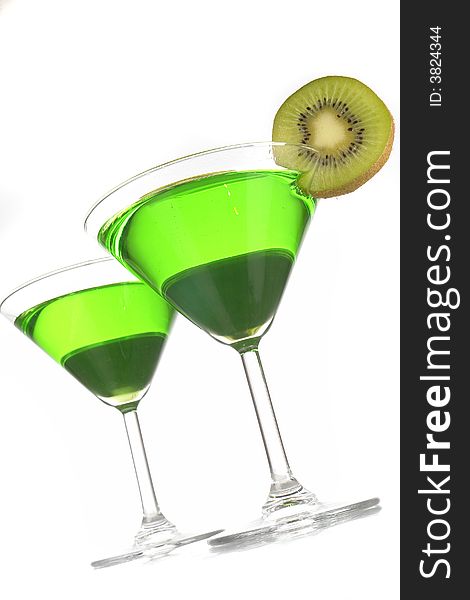 Kiwi a drink on a white background