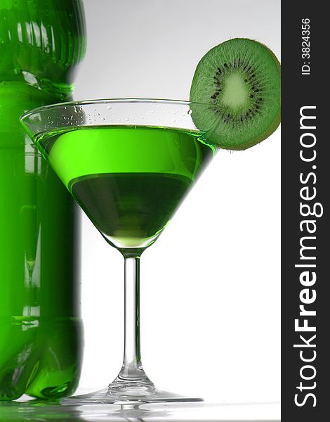 Kiwi a drink on a white background