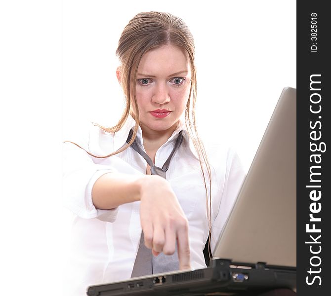 Beautiful Business-lady With Notebook