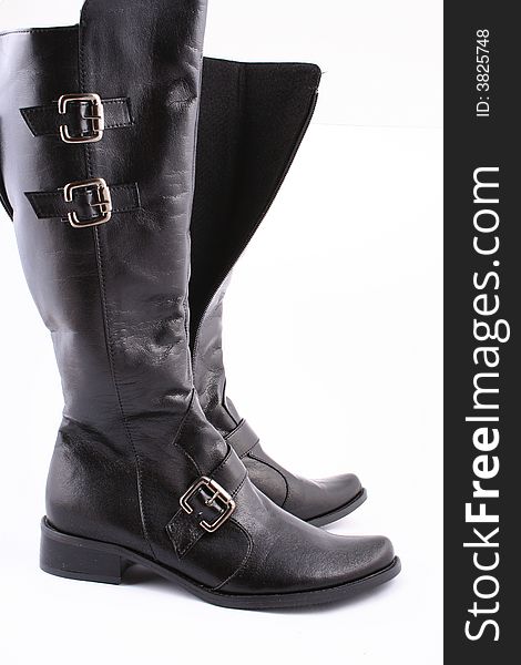 Fashionable leather female boots