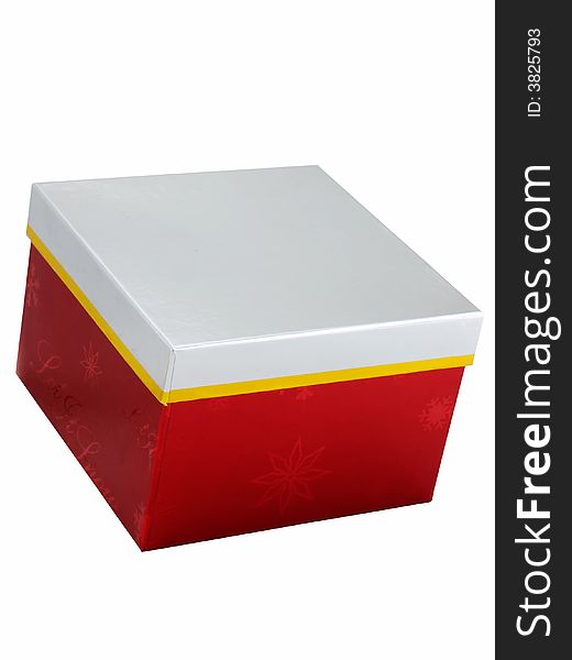 Christmas gift box isolated on a white background