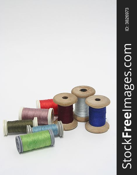 Reel of thread whit collors. Reel of thread whit collors