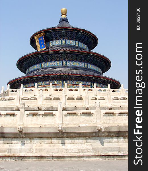 A view of the elaborate landmark and historic Temple of Heaven in Beijing, China.