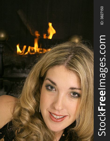 Blonde By The Fire Vertical