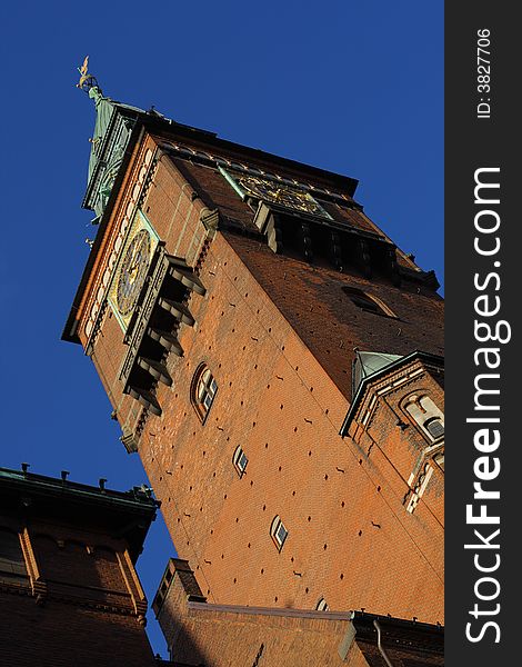 City hall on the blue sky. Copenhagen, Denmark. City hall on the blue sky. Copenhagen, Denmark