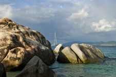 Sailing On The Rocks Royalty Free Stock Photos