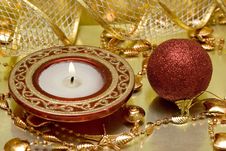 Festive New-year Candle Royalty Free Stock Photos Festive New-year Candle Royalty Free Stock Photos