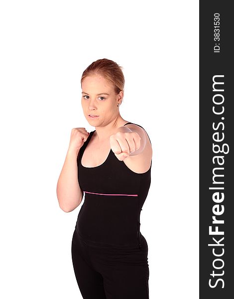 Boxing style self defence with closed hands
