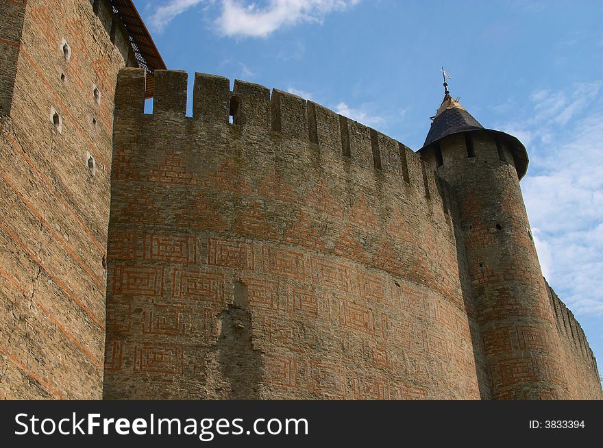 Wall of a medieval castle. Wall of a medieval castle