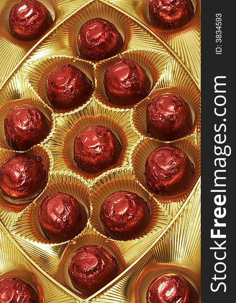 Chocolates in a red foil