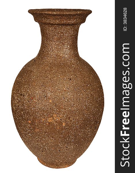 Beautiful ancient vase on a white background