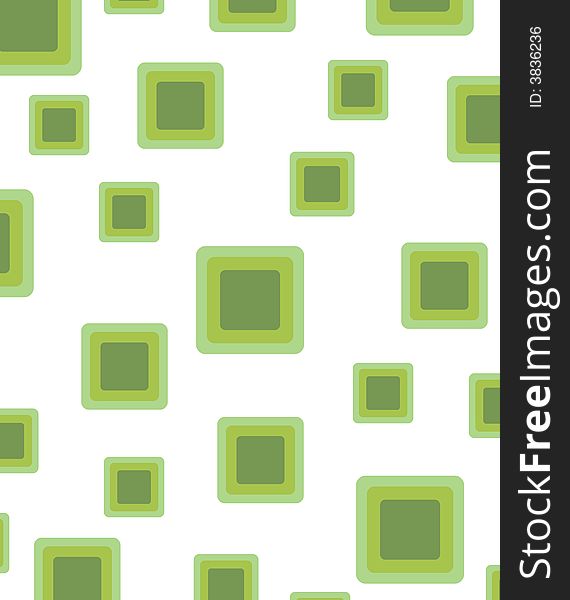 Rounded green squares on a white background. Rounded green squares on a white background