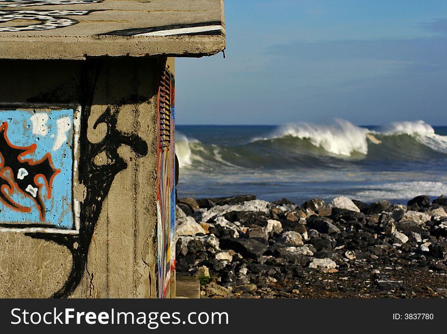 An image of a big wave in Zumaia, Spain. An image of a big wave in Zumaia, Spain.