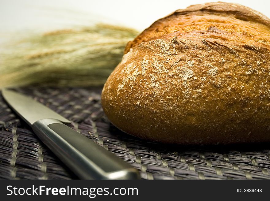 Bread of a white background