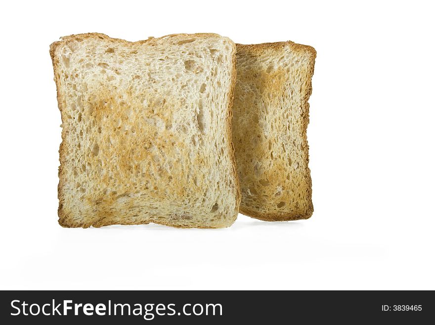 white toast of a white background