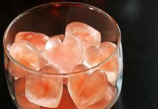Heart Shaped Ice Cubes Royalty Free Stock Image