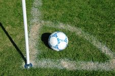 Soccer Ball In The Corner Royalty Free Stock Photography Soccer Ball In The Corner Royalty Free Stock Photography