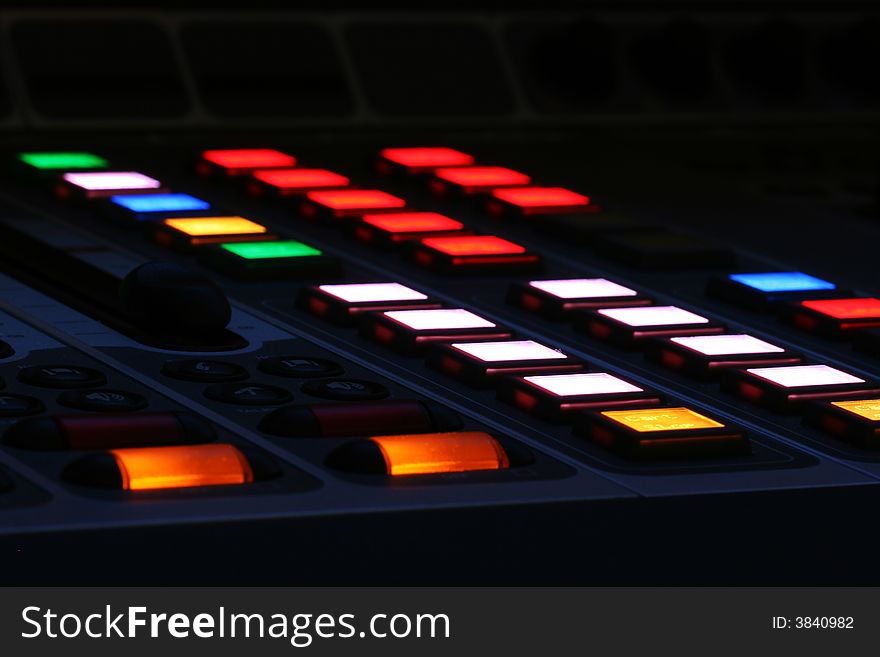 LCD buttons on mix console AXIA