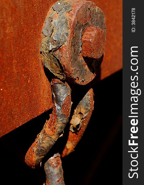 Image of a very old vintage rusted bolt