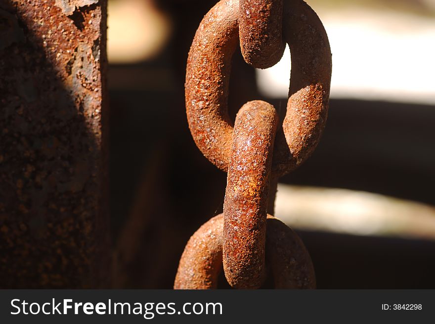 Close up Image of a vintage rusted Chain