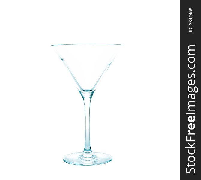 Empty classic cocktail glass isolated on white