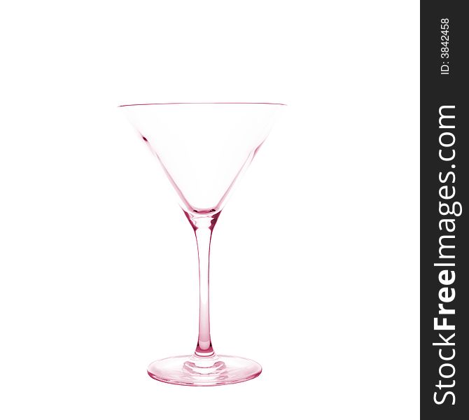 Empty classic cocktail glass isolated on white