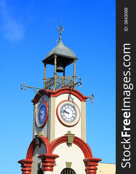 Clock Tower In Small Town