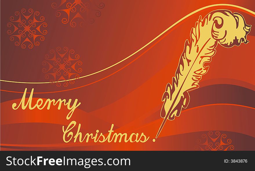 Christmas card in red background. Christmas card in red background.