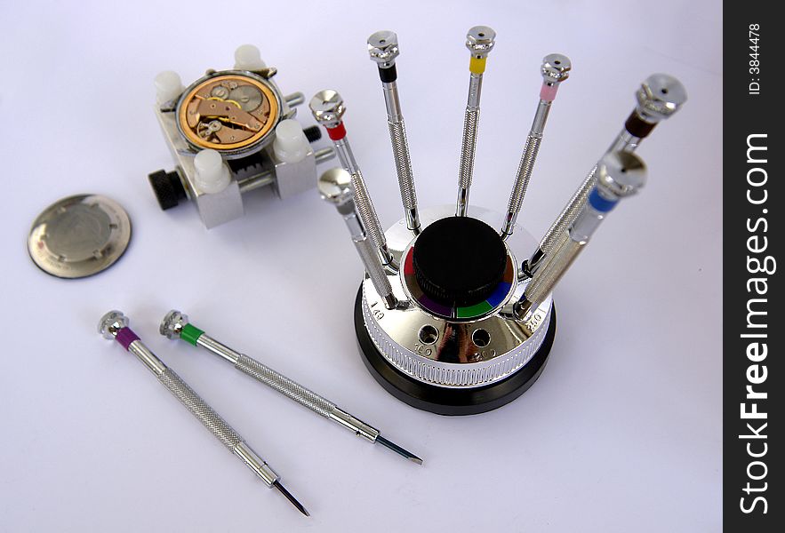 A view with some watchmaker tools