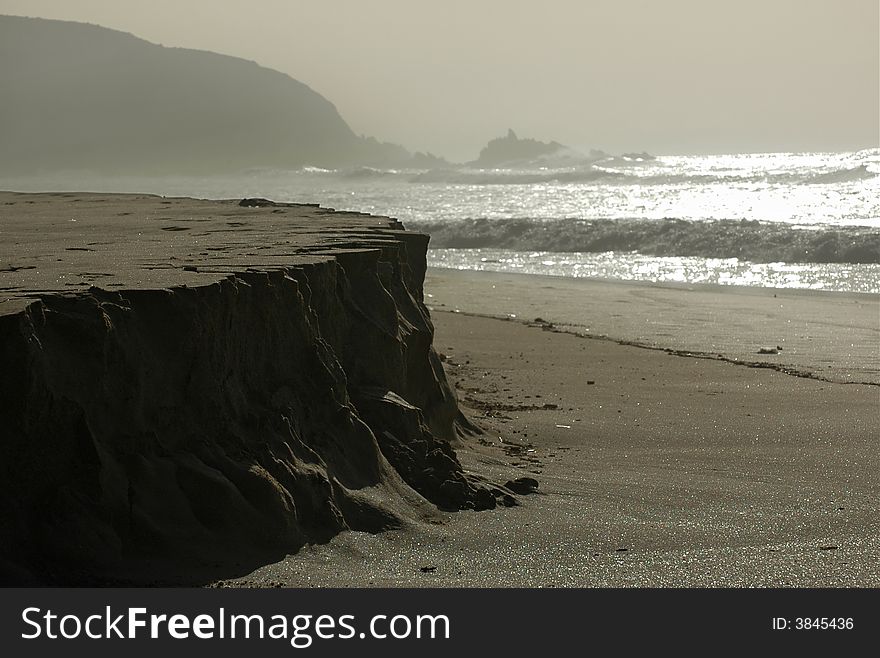 Sandy castle. Atlantic coast. Morocco.