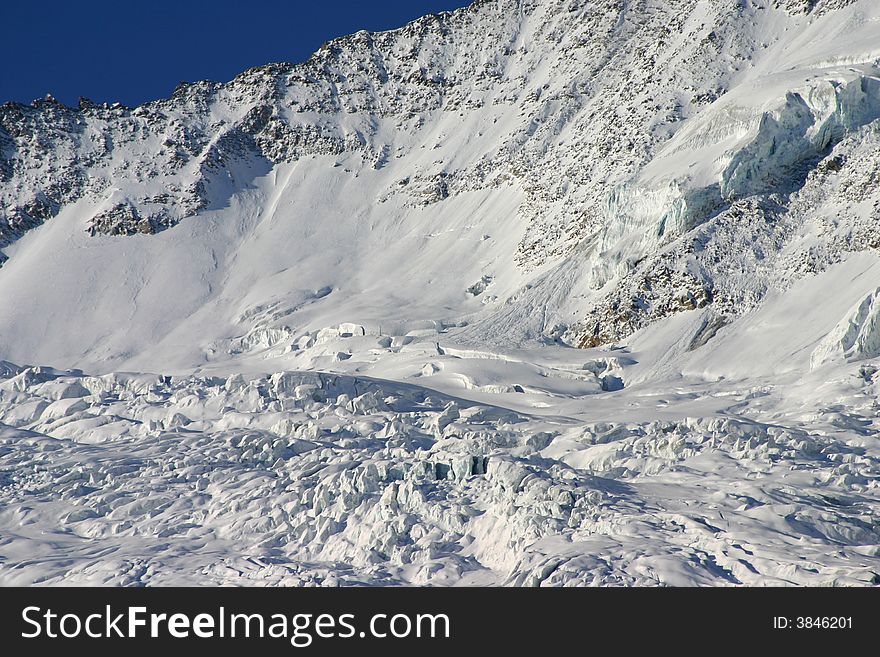 Upper part of the fee glacier at saas-fee