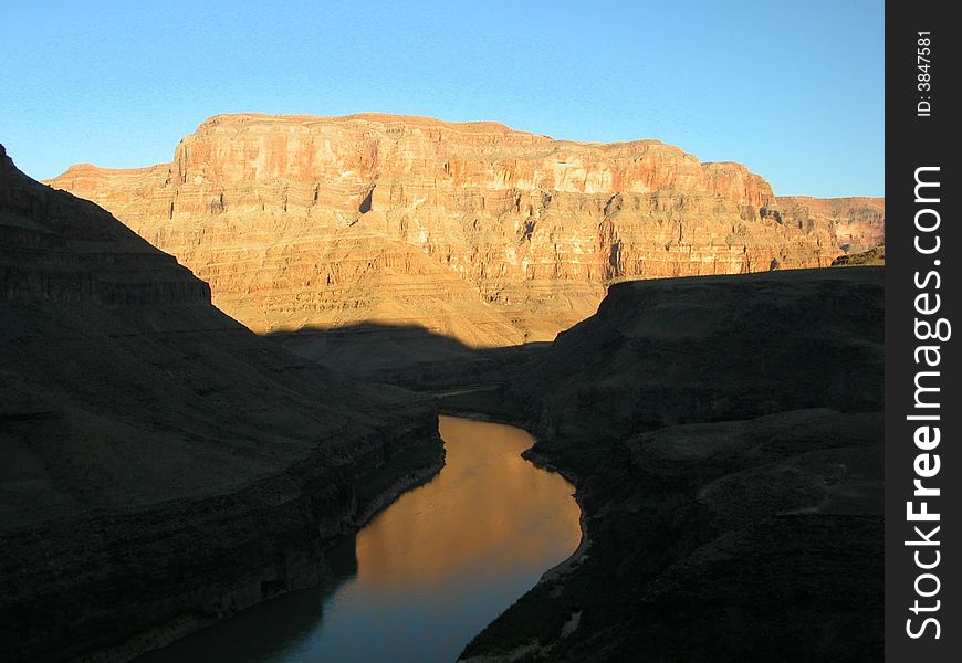 Nevada's Grand Canyon provides a backdrop for this river reflections. Nevada's Grand Canyon provides a backdrop for this river reflections.