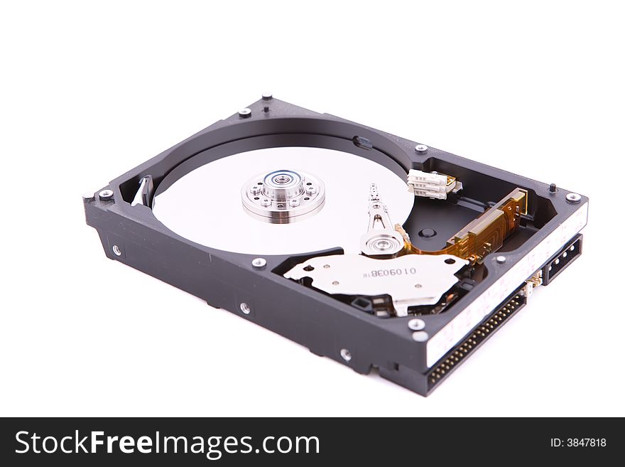 Hard disk on white background