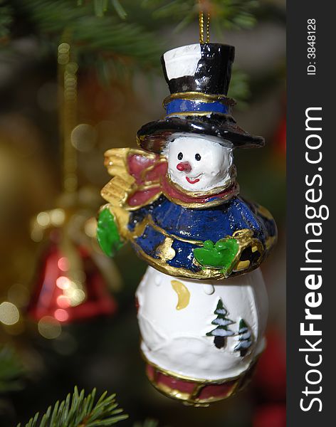 New-Year tree decoration, Christmas-tree decoration, snowman