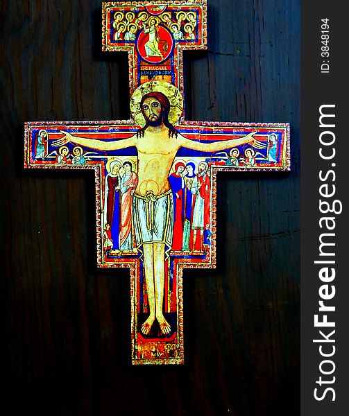 Jesus on the cross inside a church. Jesus on the cross inside a church.